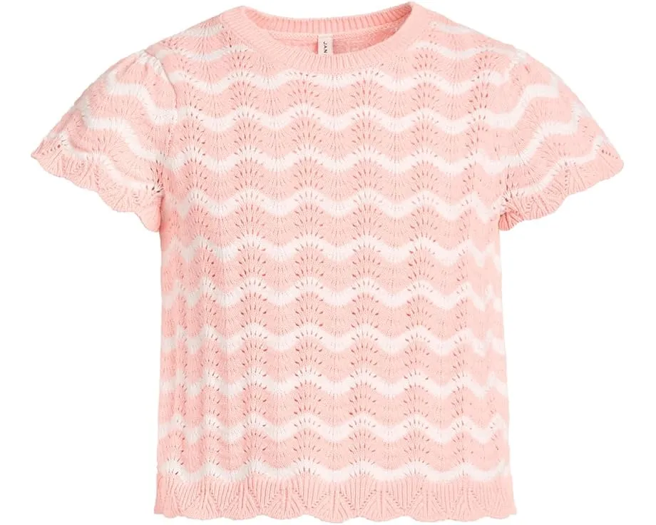 Топ Janie and Jack с вязаным крючком узором и зубчатым краем