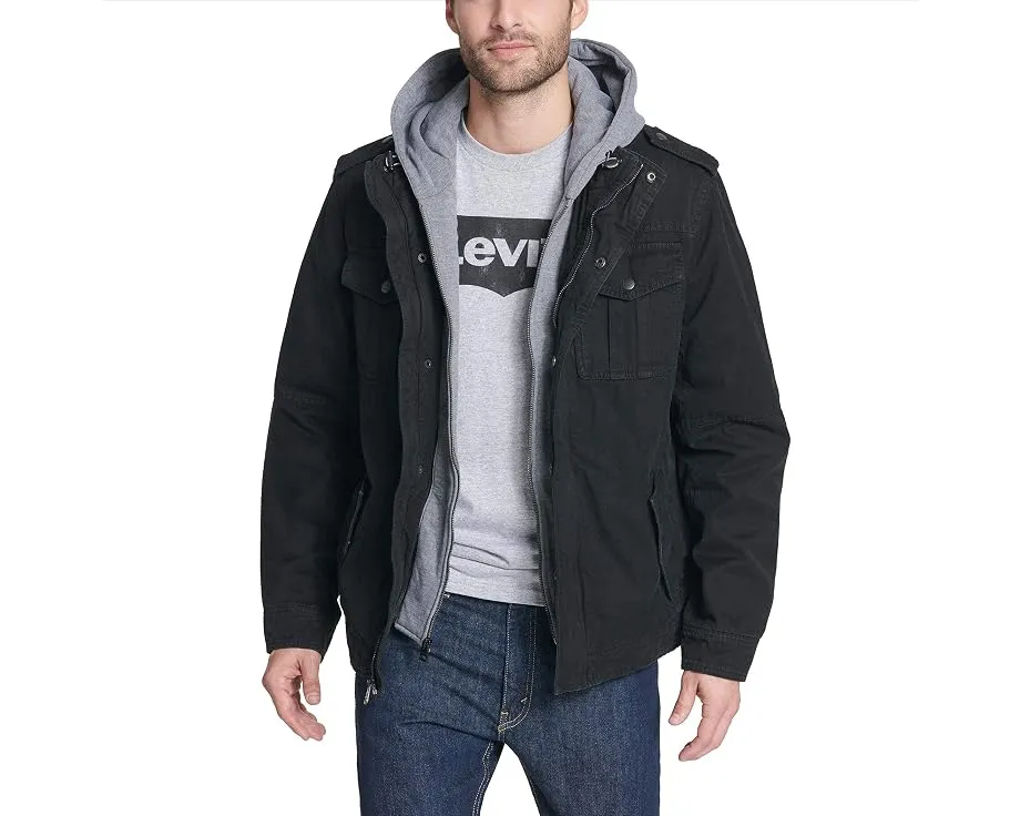Куртка военная Levi's Hooded Military из хлопка с капюшоном