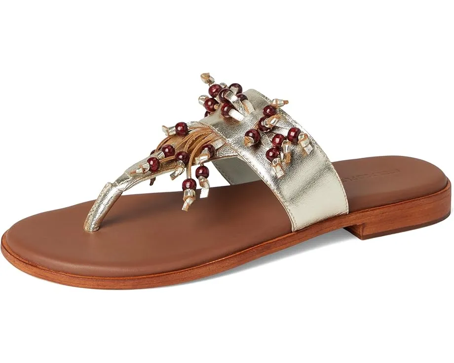 Веганские сандалии Free People Sadie с деревянными бусинами и металлической кожей