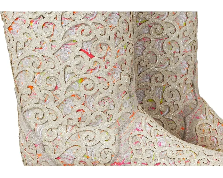 Сапоги Corral C4062 с блестками LD и вышивкой на квадратном каблуке