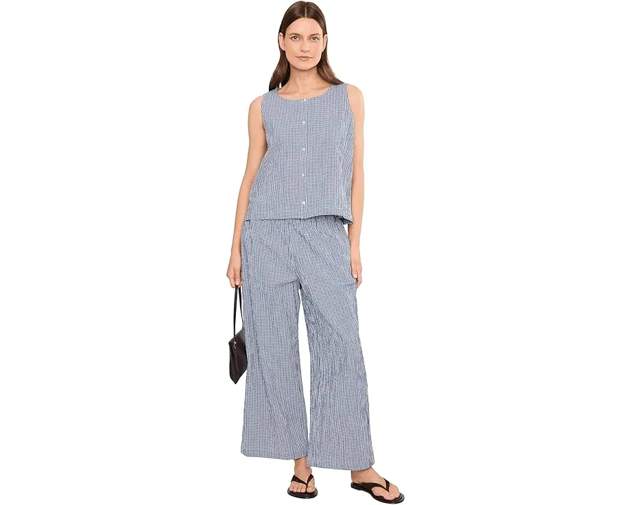 Жилет Eileen Fisher с V-образным вырезом в клетку из органического хлопка