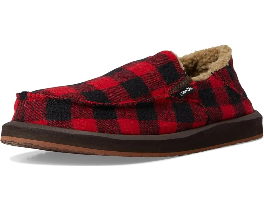 Лоферы Sanuk Donny Buffalo Chill с фланелевым верхом и стелькой Soft Top