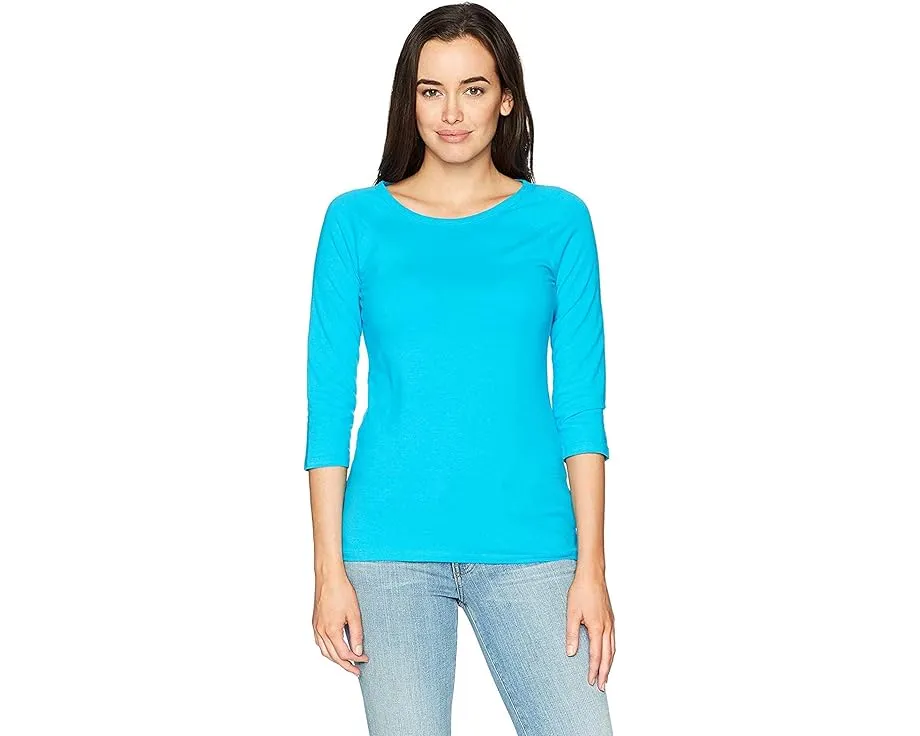 Футболка Stretch Cotton Raglan Sleeve Tee Hanes с рукавом реглан