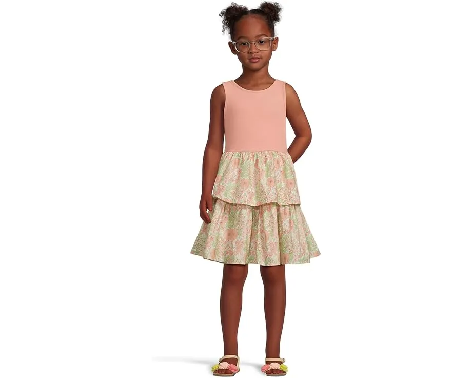 Janie and Jack платье смешанного стиля с цветочным принтом и многослойной юбкой