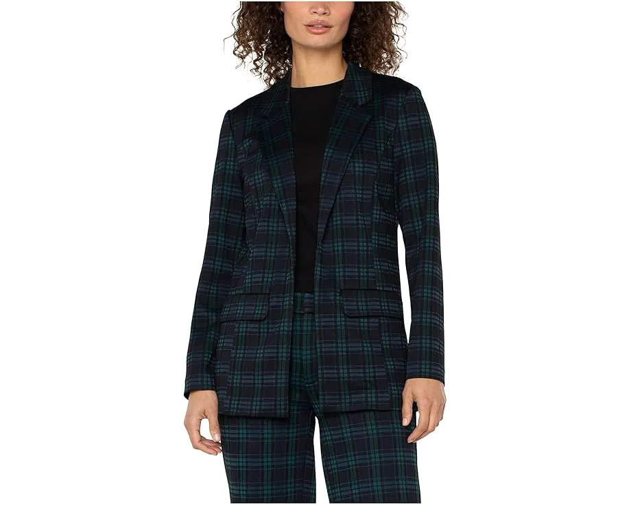 Блейзер Liverpool Los Angeles Boyfriend в клетку с жаккардовым узором