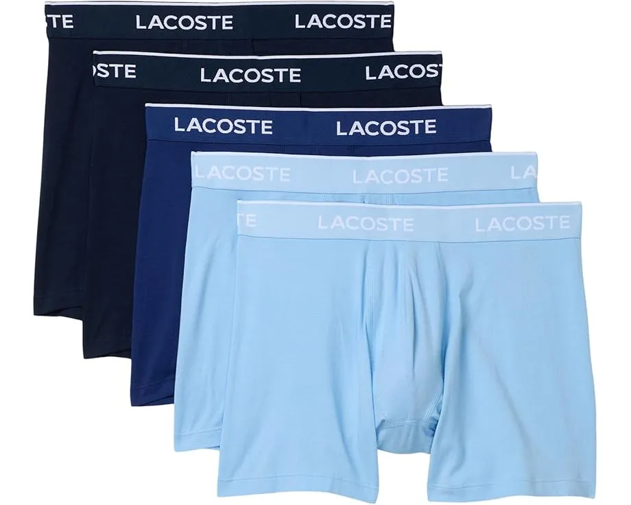 Набор из 5 боксеров Lacoste 5-Pack Cotton Boxer Briefs из хлопка