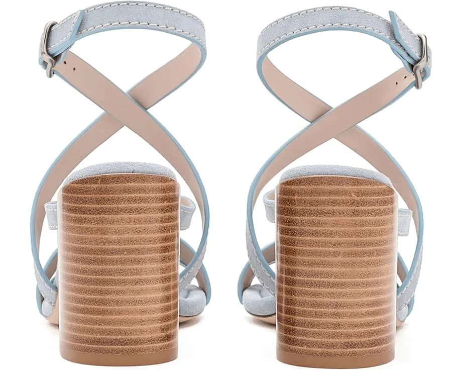 Туфли Park Block 85 на устойчивом каблуке Stuart Weitzman ярко-синие и натуральные