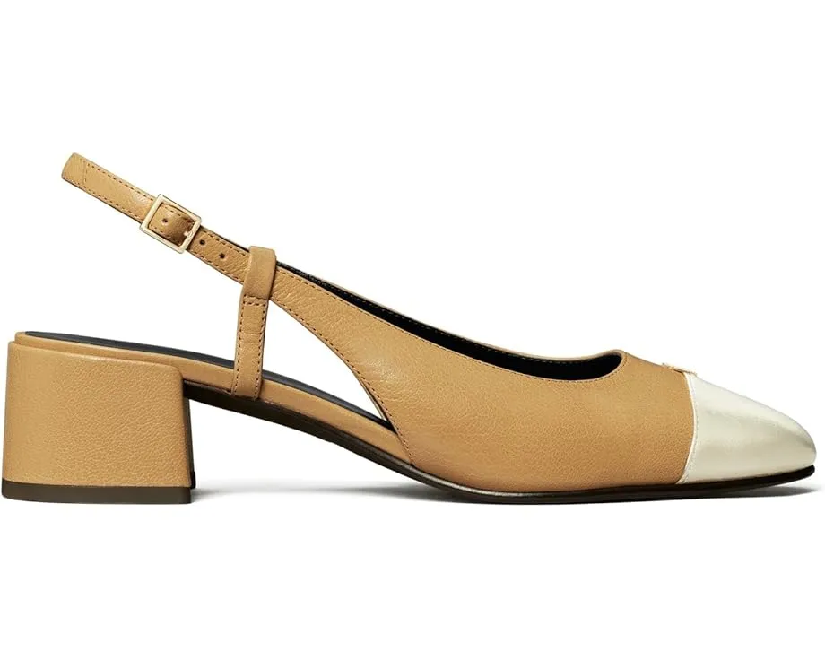 Туфли Tory Burch Cap-Toe Slingback 45mm с контрастным носком и каблуком