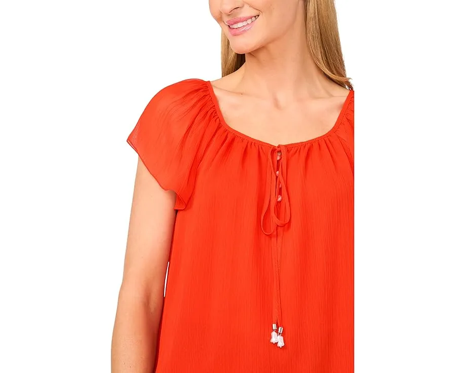 Топ с круглым вырезом и расклешенными рукавами CeCe