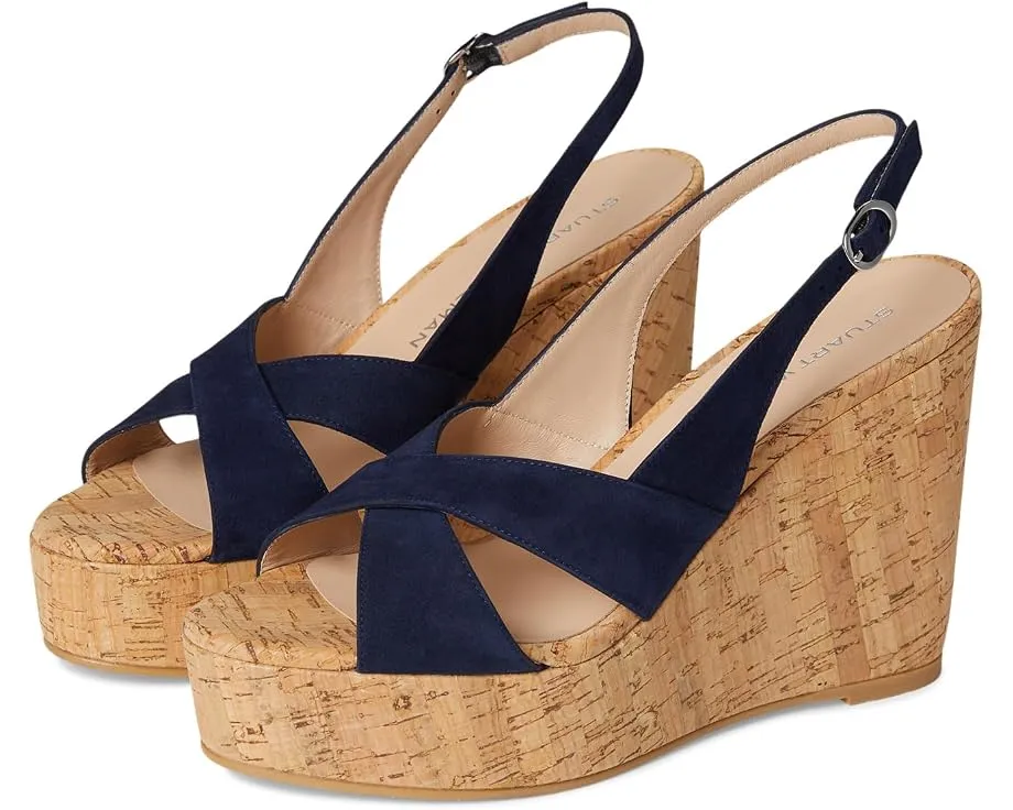 Сандалии Stuart Weitzman Dayna Slingback Wedge на танкетке с ремешком через пятку