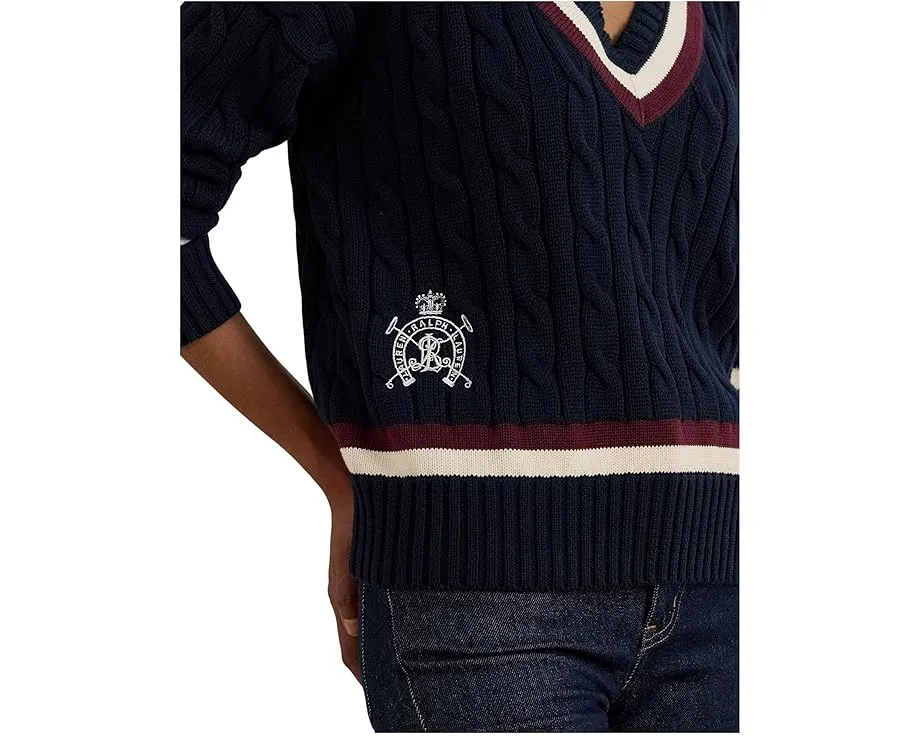 Lauren Ralph Lauren Свитер с рельефным узором из хлопка в стиле крикет