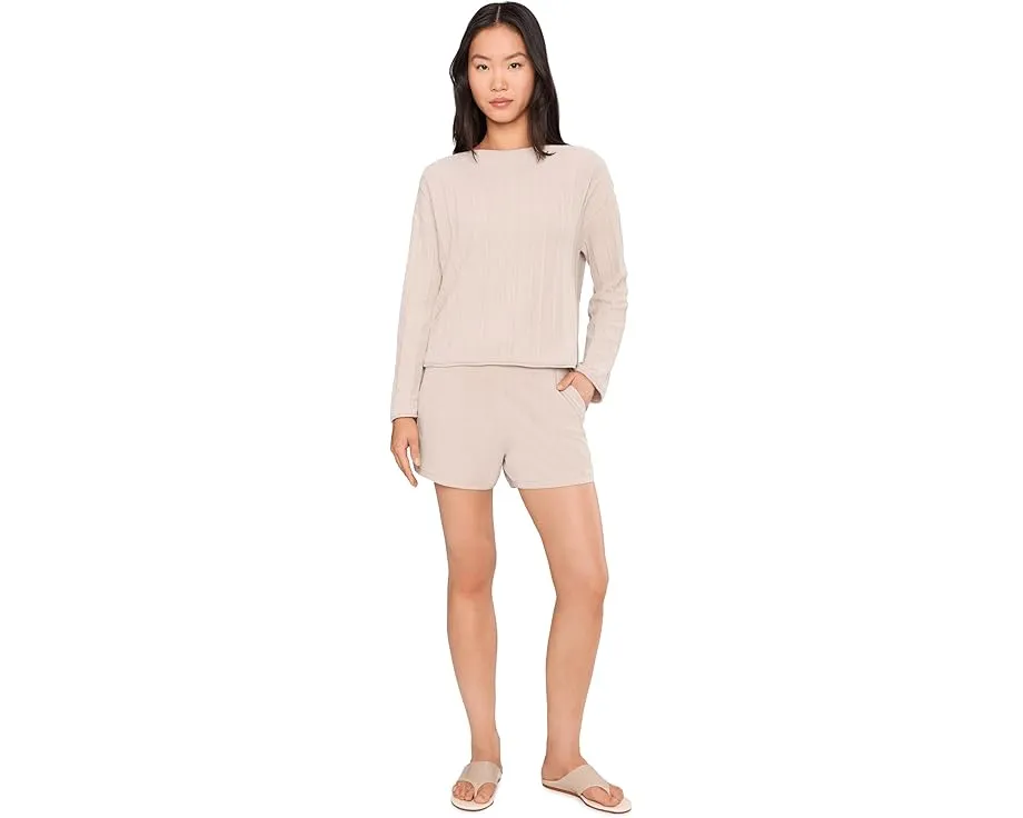 Свитер Barefoot Dreams CozyChic Ultra Lite с канатной вязкой и лодочкой