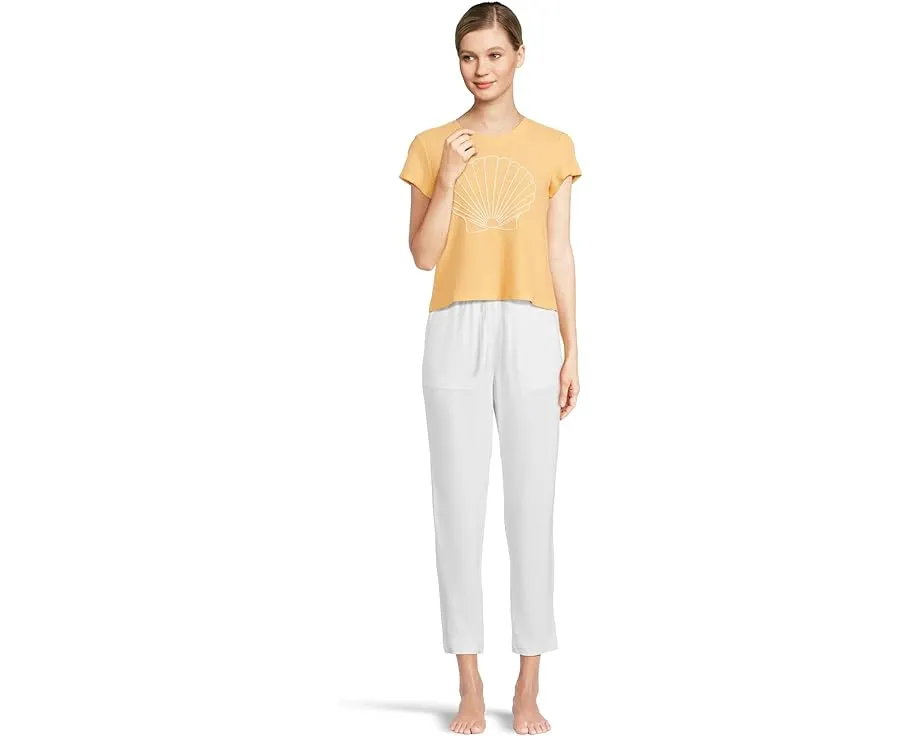 Брюки Barefoot Dreams из льняной смесовой ткани с эластичным поясом