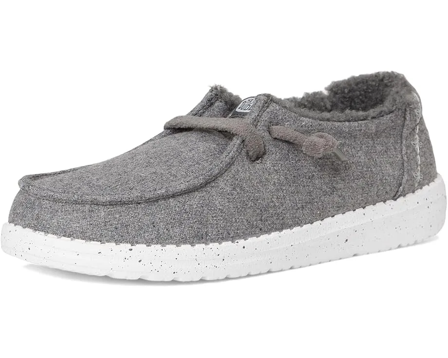 Детские лоферы Hey Dude Kids Wendy Wool Cozy из шерсти с искусственным мехом