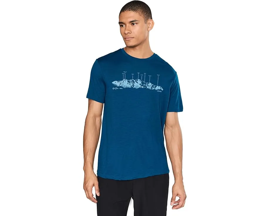 Футболка Icebreaker Merino 150 Tech Lite с коротким рукавом и принтом The Peaks