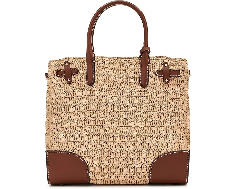 Woven Straw Medium Devyn Tote Bag