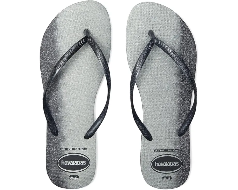 Глянцевые шлепанцы Havaianas Slim Gloss с блестками