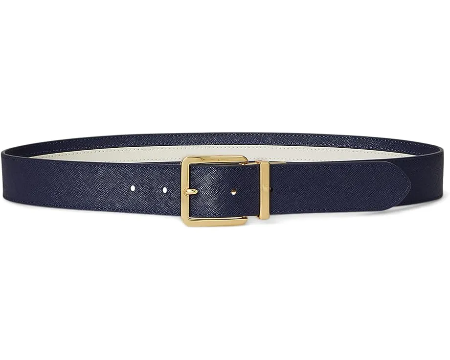 Двухсторонний ремень Lauren Ralph Lauren с узором ромб и квадратной пряжкой