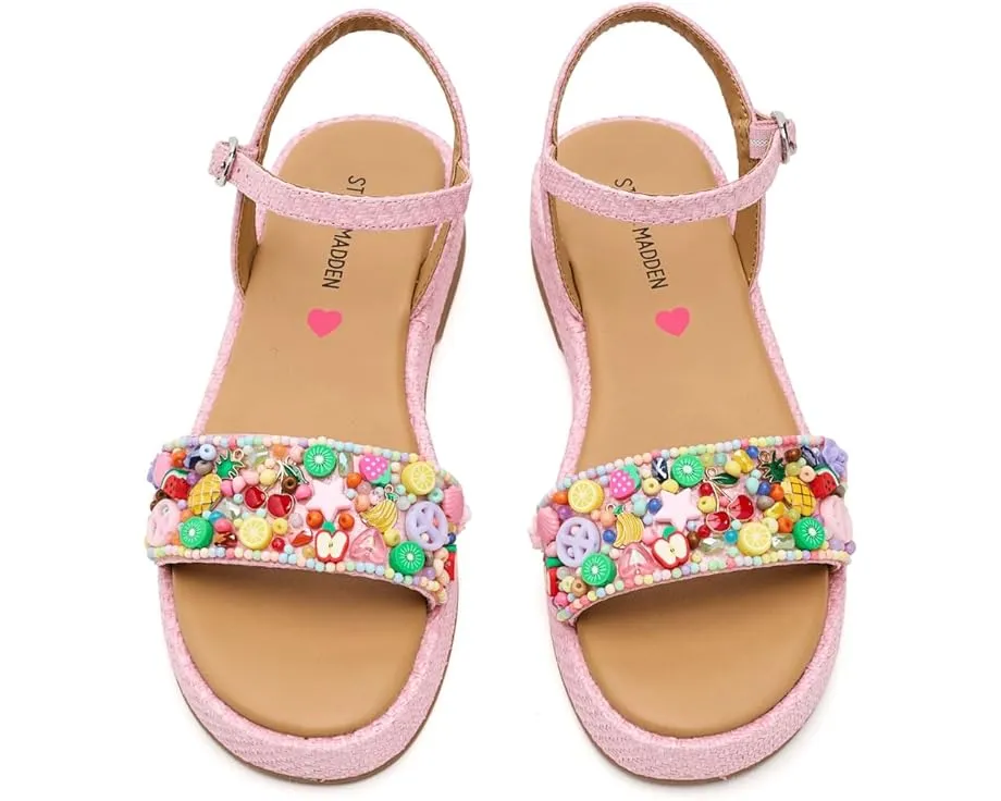 Детские сандалии Steve Madden Kids Arabela с 3D украшениями и ремешком на липучке