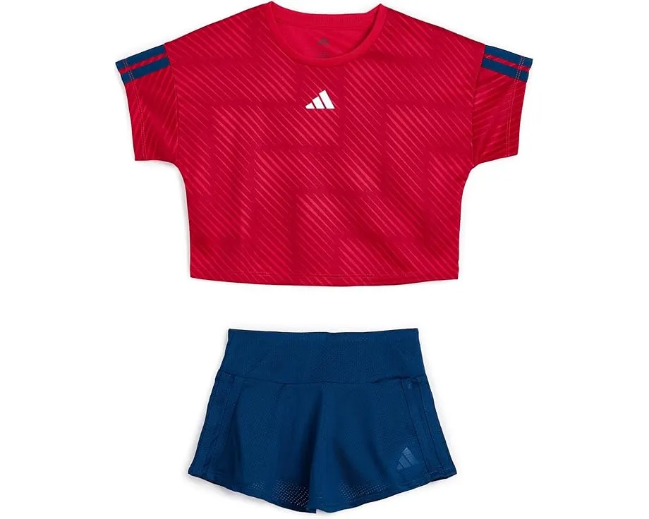 Детский комплект adidas Kids с топом и юбкой-шортами в футбольном стиле