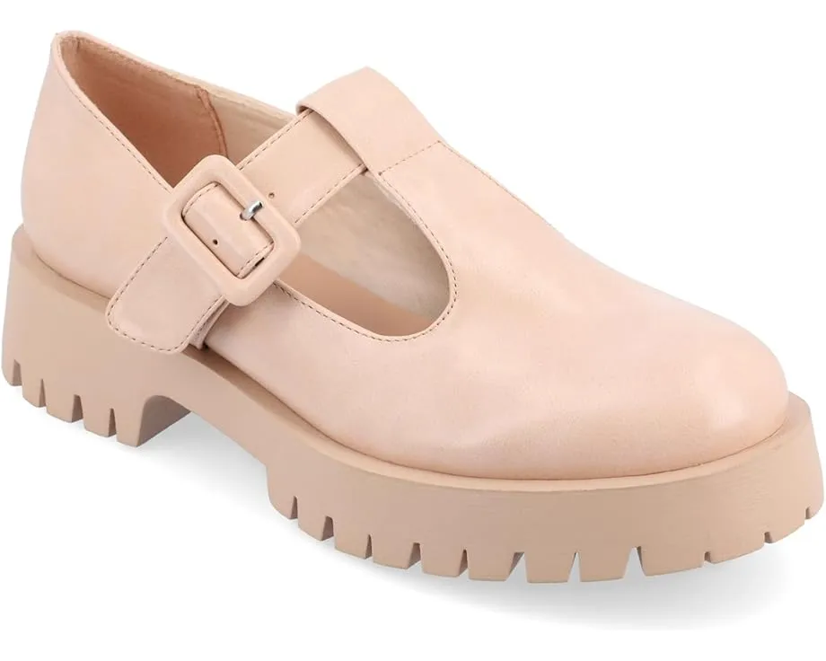 Балетки Suvi на устойчивом каблуке с Т-образным ремешком Journee Collection