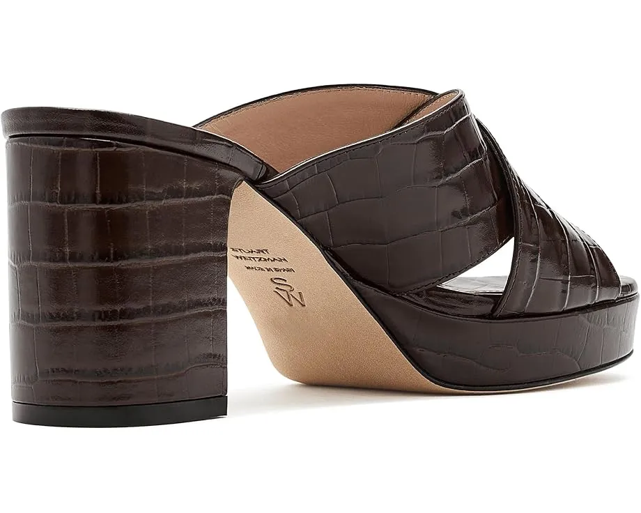 Stuart Weitzman Dayna Platform Slide босоножки на платформе черные