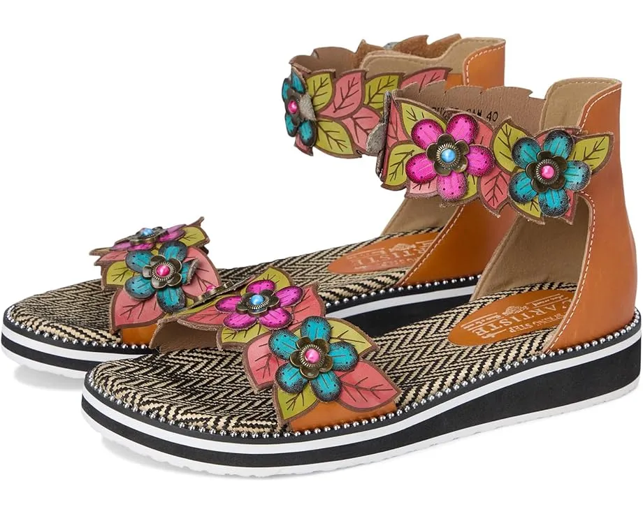 Сандалии L'Artiste by Spring Step Cruzer с аппликациями и клиновидным каблуком