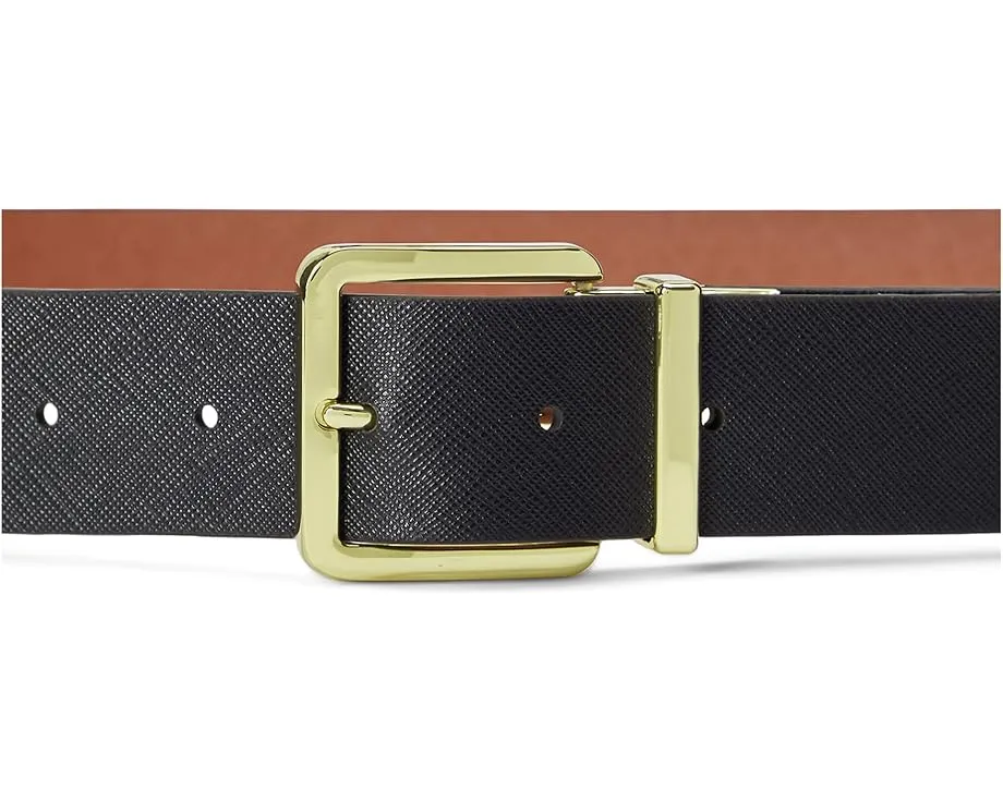 Двусторонний кожаный ремень Lauren Ralph Lauren с узором в клетку