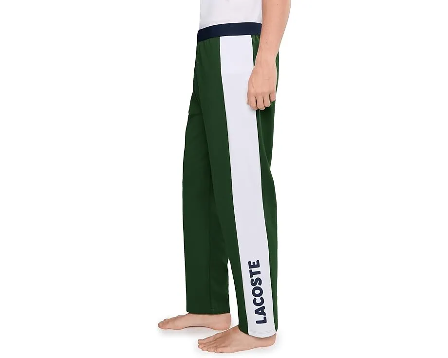 Брюки Lacoste для отдыха из флиса с принтом и прямым кроем