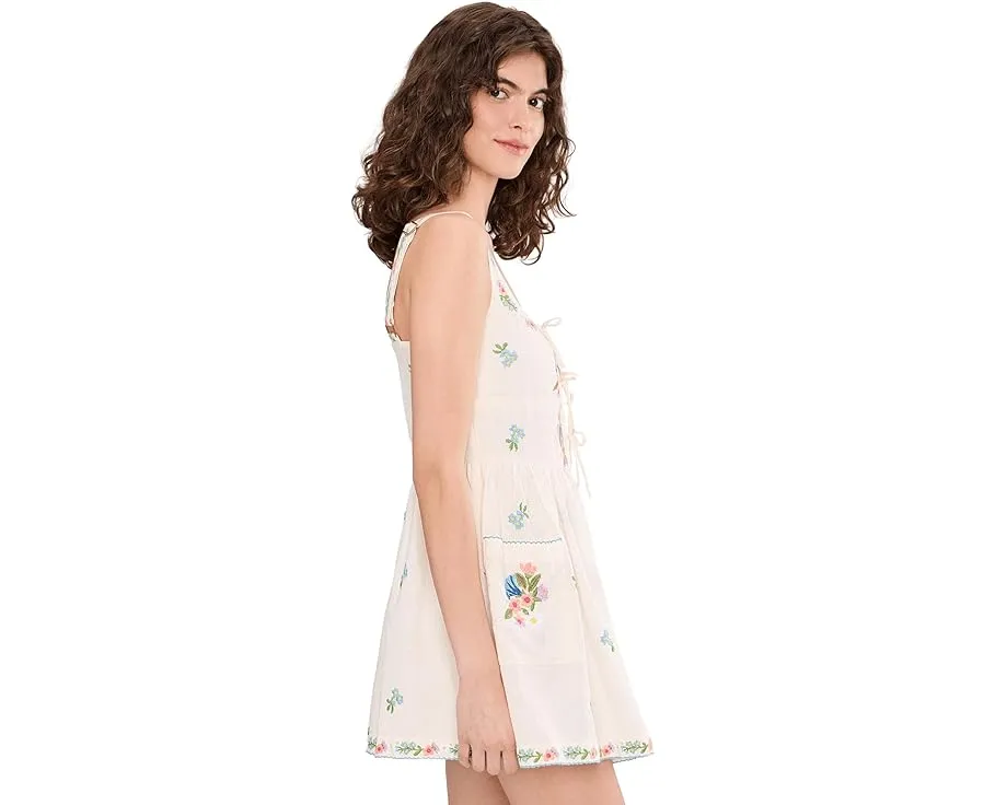 Мини-платье Demi с корсетным лифом и цветочной вышивкой