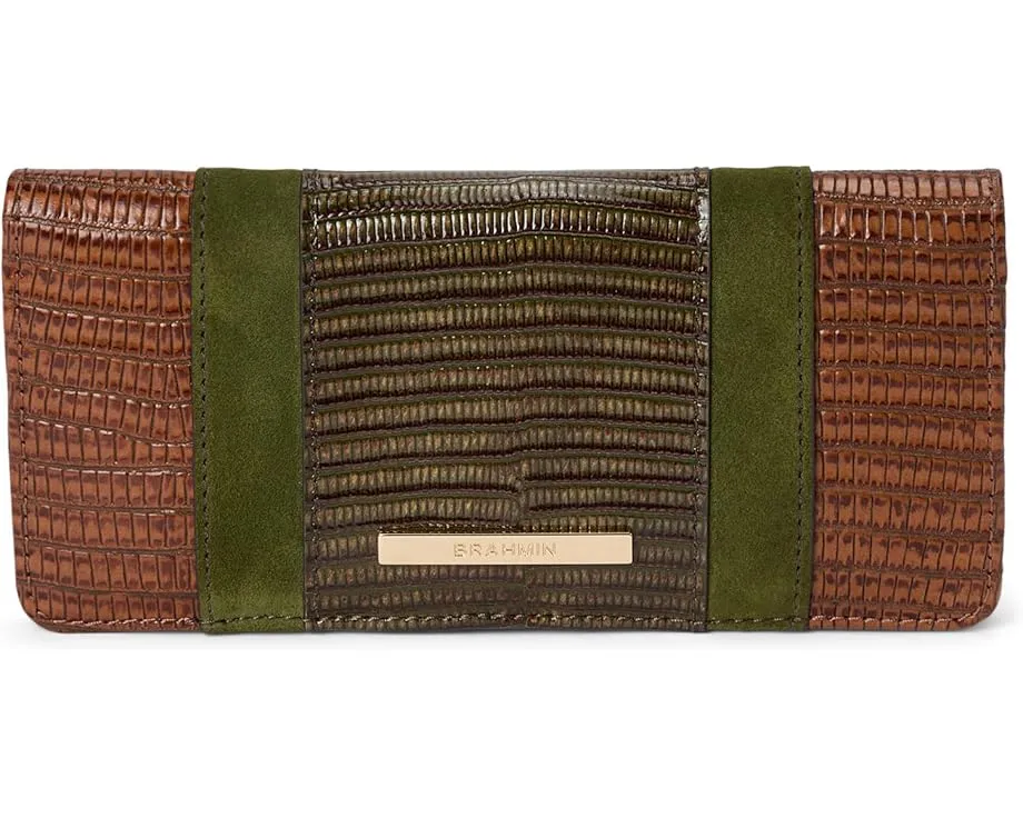 Кошелек Ady из кожи с множеством отделений и плоским дизайном Brahmin
