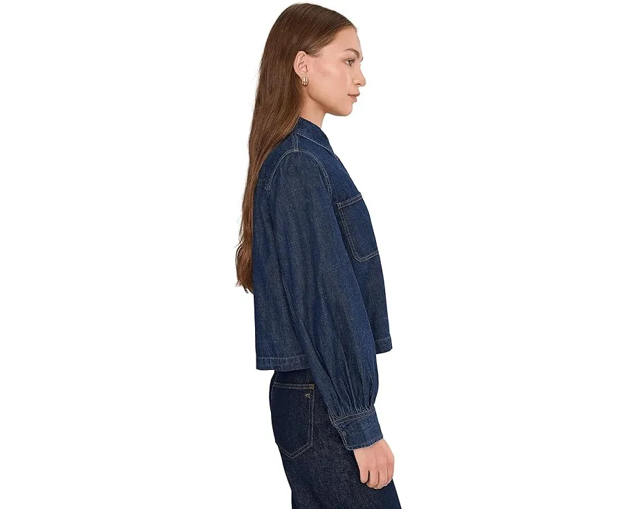 Топ Madewell Long Sleeve Sculptural Sleeve с воротником и объемными рукавами