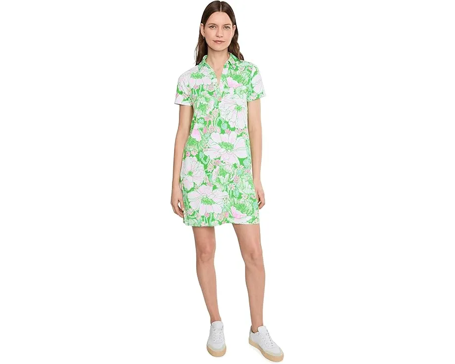 Lilly Pulitzer короткое платье Dune с защитой UPF 50 и отложным воротником