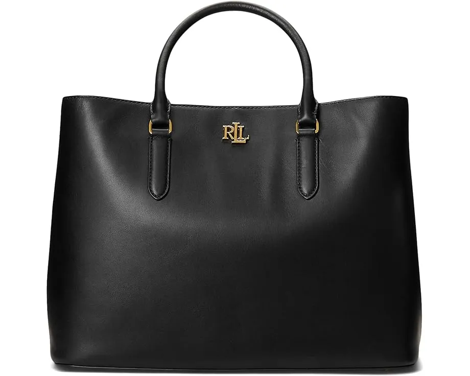 Lauren Ralph Lauren Большая кожаная сумка Marcy с отделением на зажиме и несколькими карманами