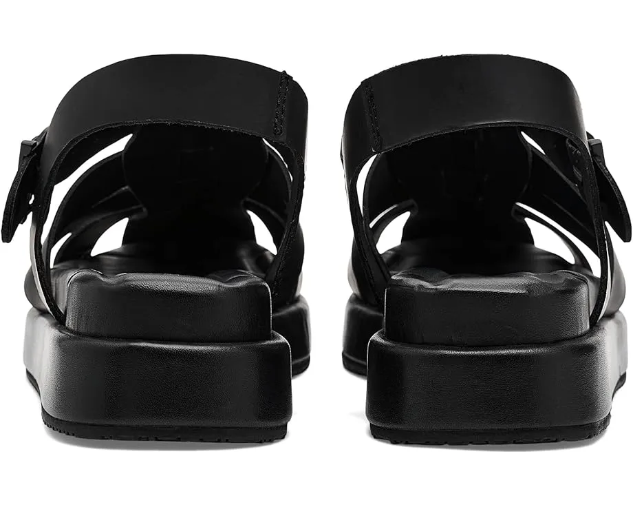 Закрытые сандалии Hindburn из кожи с регулируемой пряжкой и стелькой в клетку