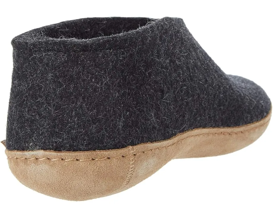 Войлочные тапочки Glerups Wool Shoe с кожаной подошвой и влагоотводящими свойствами