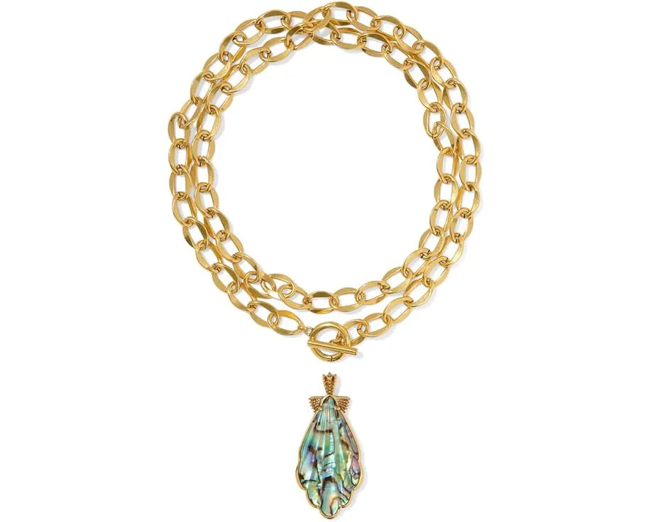 Яркое колье Kendra Alexa с подвеской-ракушкой в винтажном серебре