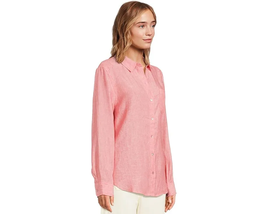 Расслабленная рубашка Tommy Bahama с длинным рукавом из льна для отдыха на побережье