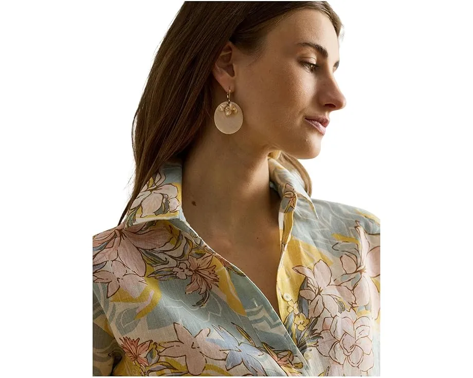 Linen Roll-Tab Sleeve Tunic