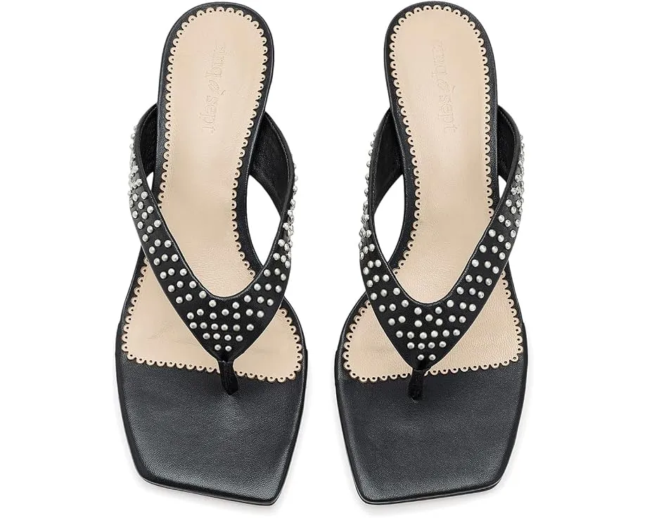 Босоножки Frankie Studded Leather Kitten Heel от Cinq à Sept с металлическими заклепками
