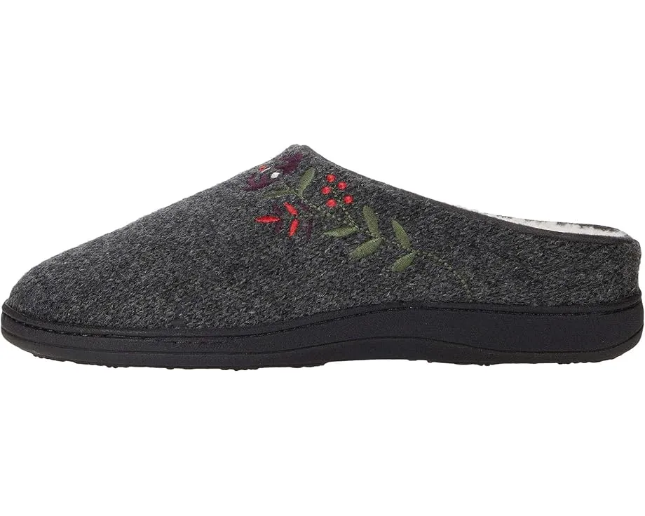 Тапочки Acorn Flora Hoodback с искусственной шерстью и подошвой для дома и улицы