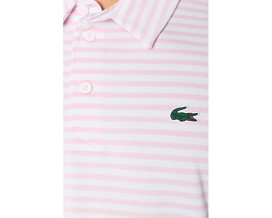 Поло для гольфа Lacoste в полоску с технологией Ultra Dry из переработанного полиэстера