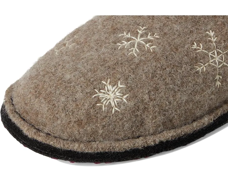 Тапочки Haflinger Snowman с вышивкой снежинок