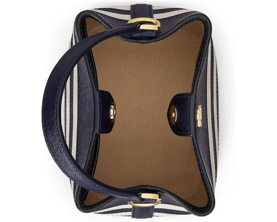 Маленькая сумка-ведро Reese из двухцветной кожи от Lauren Ralph Lauren