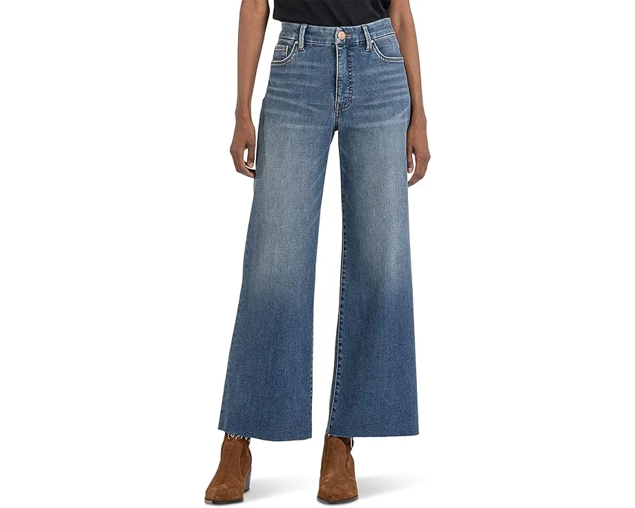 Джинсы KUT from the Kloth Meg завышенной посадки с широкими штанинами и необработанным краем