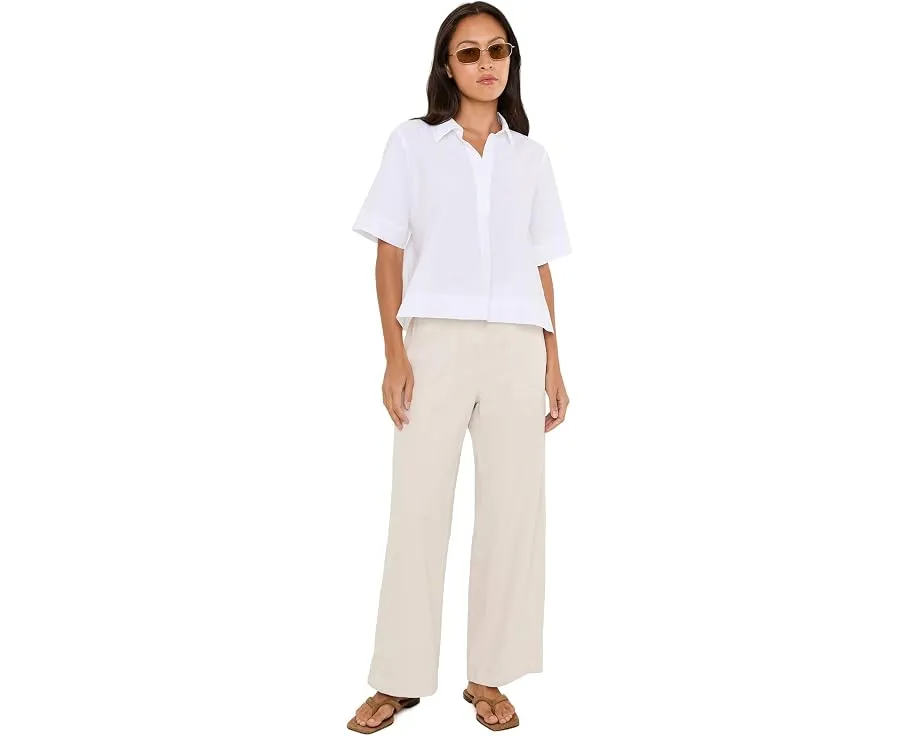 Брюки Eileen Fisher Petite прямого кроя с утилитарными карманами из окрашенного хлопка