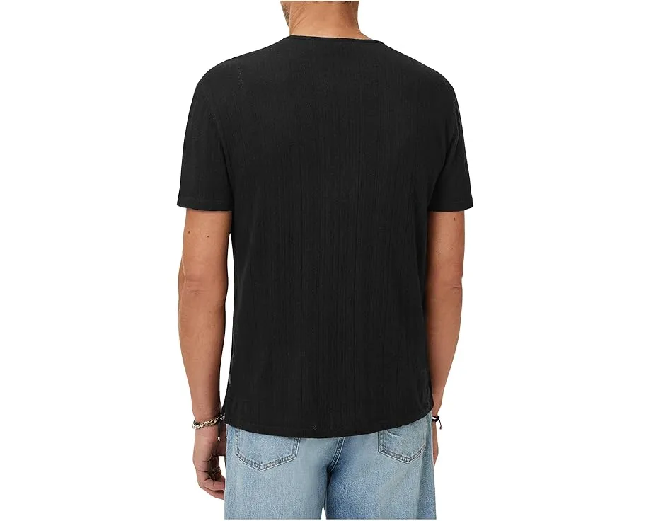 Футболка John Varvatos Ciel Henley с ребристой текстурой из органического хлопка