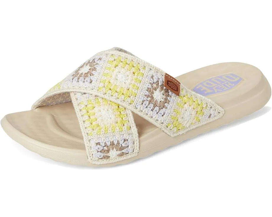 Сандалии Hey Dude Christi Slide Cottage Crochet с вышитой крючком перемычкой