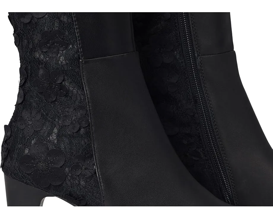 Сапоги Rozena до середины икры с аппликацией и каблуком 8 см