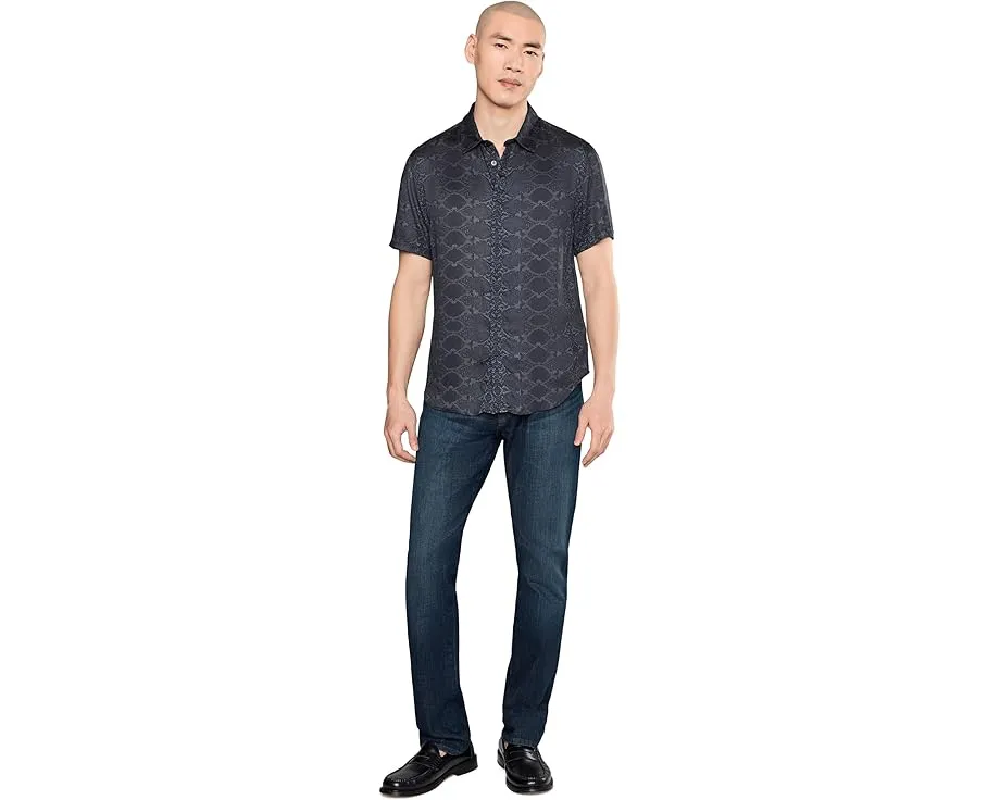 Рубашка John Varvatos Loren с коротким рукавом в черном цвете